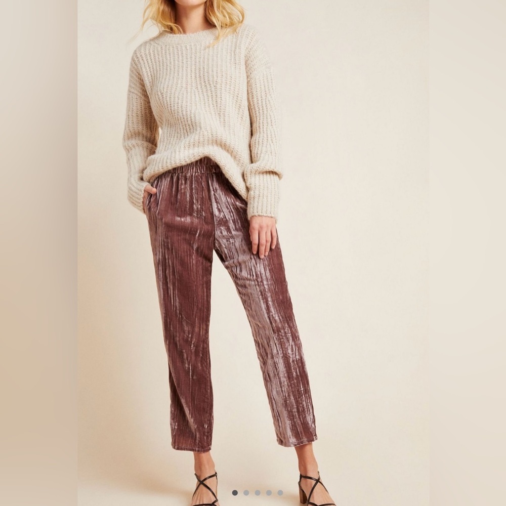 Anthropologie Tina + Jo Josephine Velvet Tapered Trouser Size XS